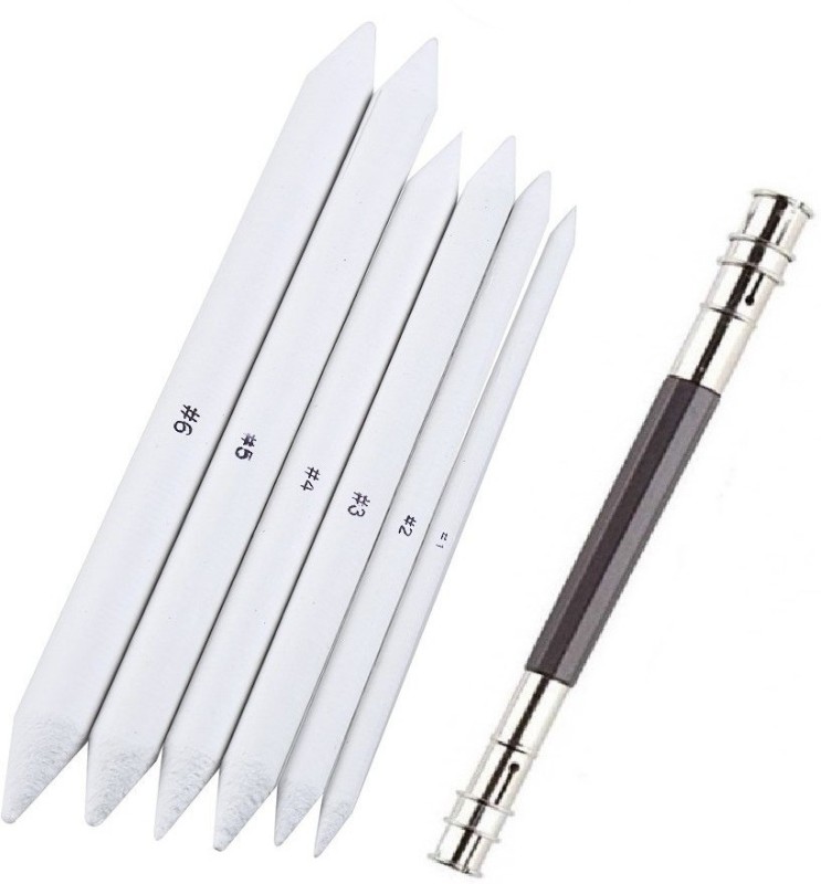 Definite White Paper Blending Stumps or Tortillon for  Student Artists Sketching Shading Drawing and 1 Pencil Extender - White Paper  Blending Stumps and Pencil Extender