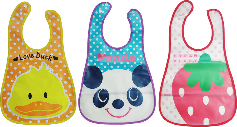 MAXISTORE WATERPROOF BABY FEEDING BIB(Yellow, Purple, Pink, White)