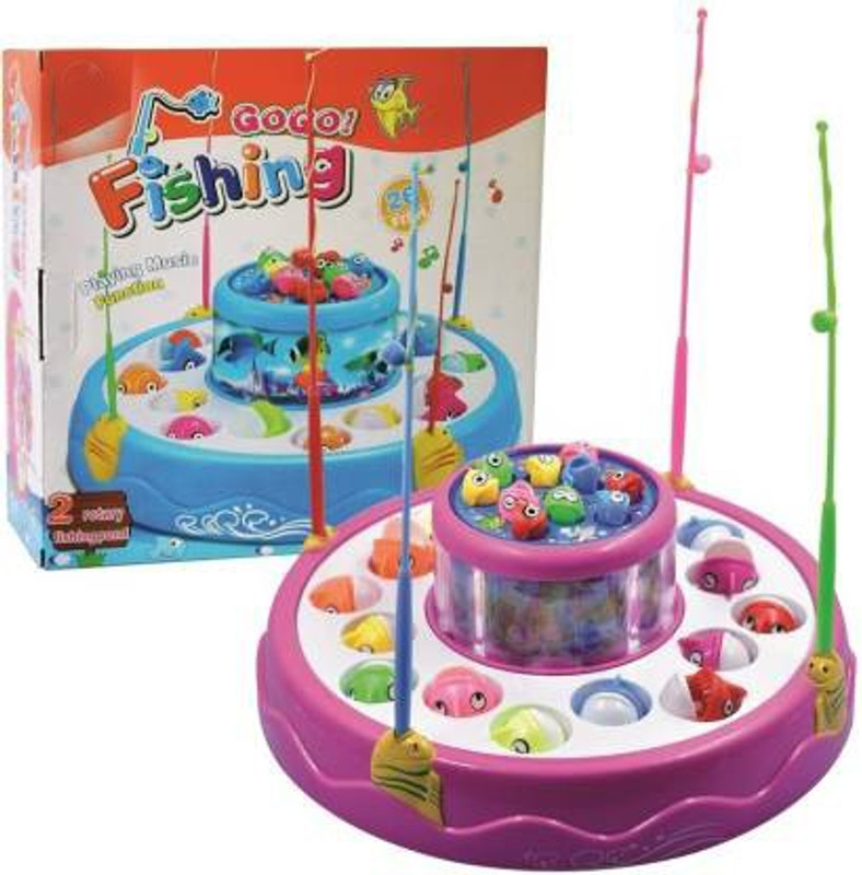 SALEOFF Musical Fish Catching Game Big with 26 Fishes, 4 Pods & 3D Lights-346(Multicolor)