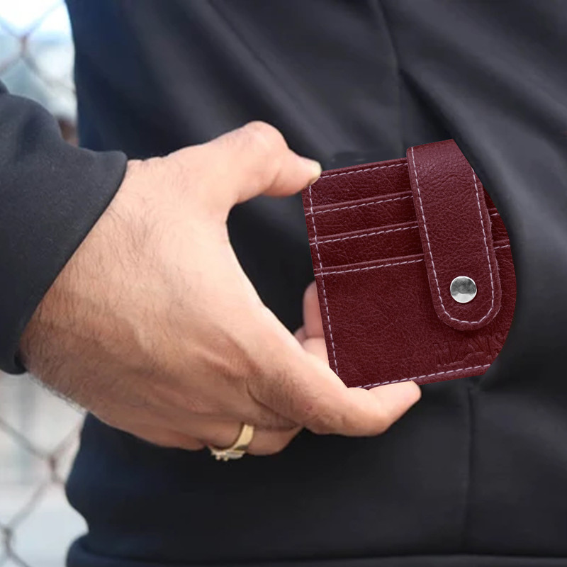 MATSS Genuine Maroon Leather With 6 Card Slot (Brown)(Brown)