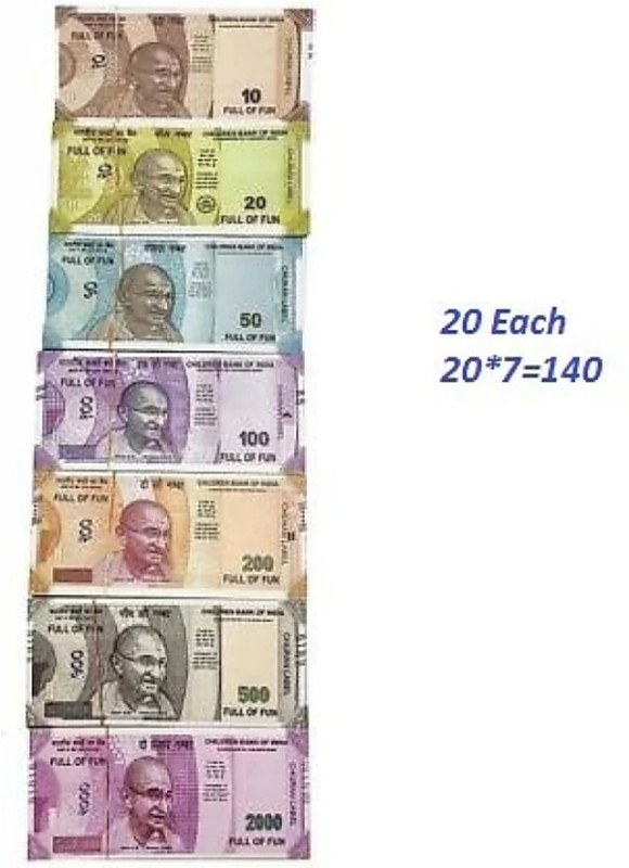 soniya enterprises Fake Dummy Notes for playing (100*2=200 Notes) (Rs.20, Rs.50 Notes) Currency Gag Toy (Multicolor) Dummy Indian Currency Gag Toy(Multicolor)