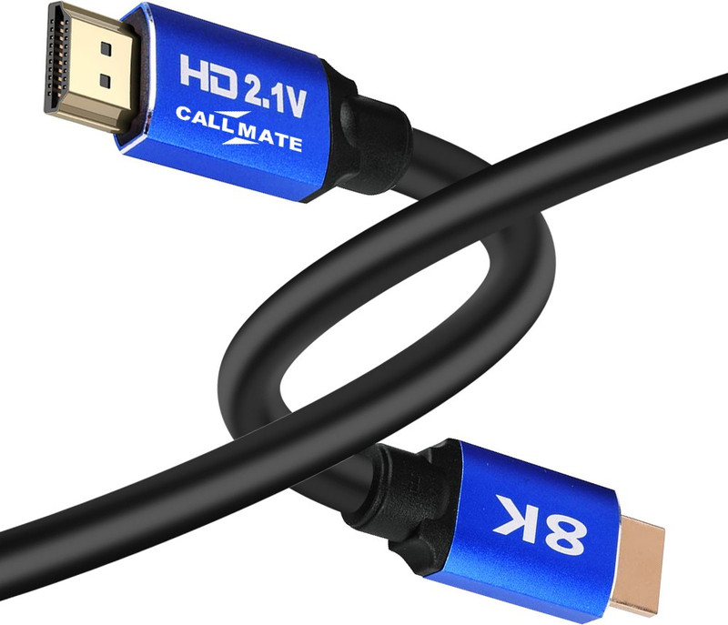 Callmate  TV-out Cable 5ft High Speed 8K HDMI to HDMI 2.1 Cable 8K120Hz/60Hz Ultra HD 48Gbps 8K 3D HDR Cable 48Gbps Interface PS4 HDTV Cord (5ft/1.5M)(Black, For TV, 1.5 m)