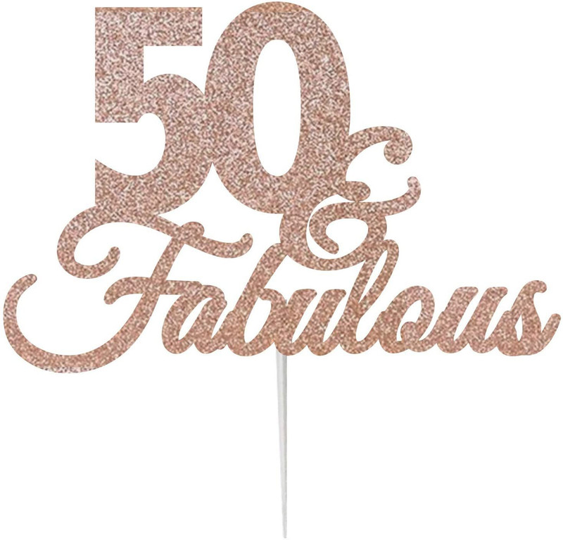Festiko He Or She Cake Topper(Rose Gold Pack of 1)