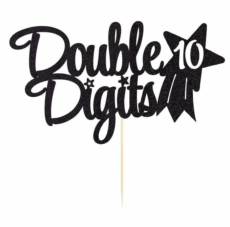 Festiko Double Digits Cake Topper(Black Pack of 1)
