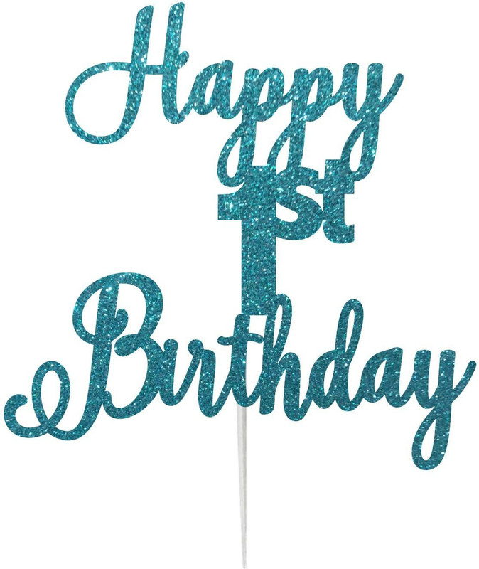Festiko Happy 10th Birthday-Scripted Letter Cake Topper(Light Blue Pack of 1)