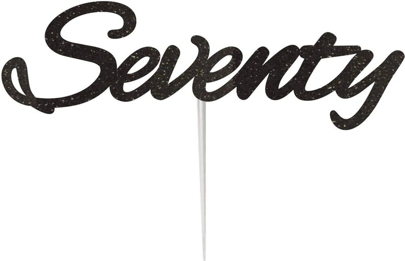 Festiko Seventy Cake Topper(Black Pack of 1)