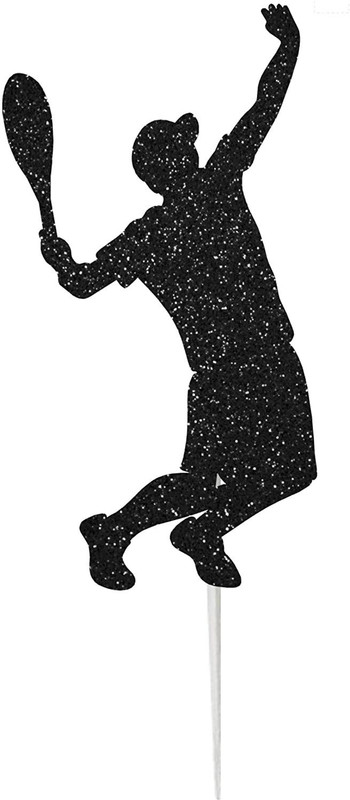 Festiko Tennis Male Cake Topper(Black Pack of 1)