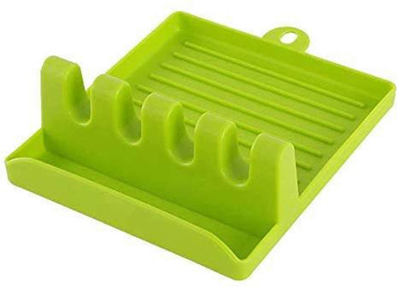 nandans Kitchen Utensil Holder Ladle Spoon Tongs Rest Holder Kitchen Table Spatula Rack for Kitchen Counter or Stove Plastic Cutlery Set (Pack of 1) Disposable Plastic Cutlery Set(Pack of 1)
