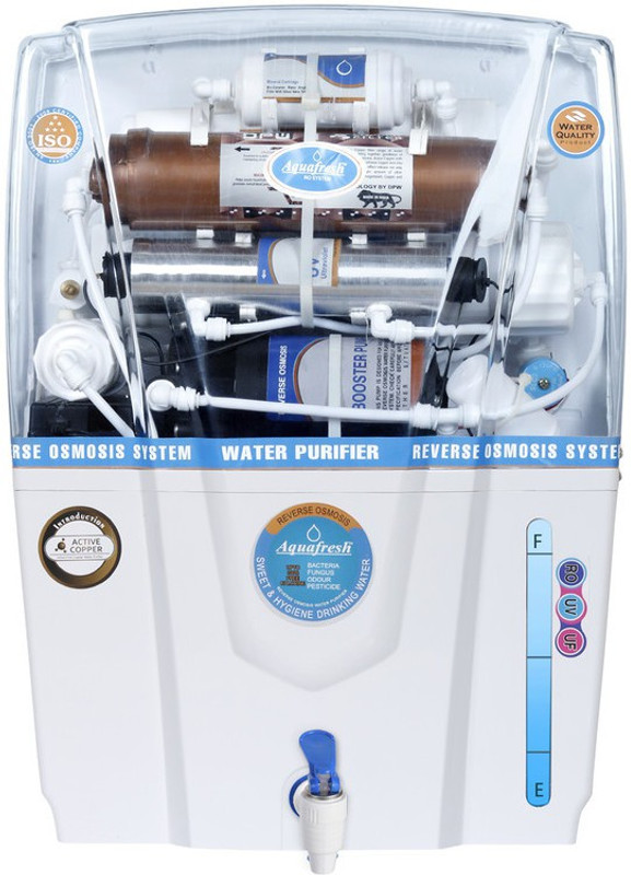 Royal Aquafresh Copper Audy 12 L RO + UV + UF + TDS Water Purifier with Prefilter(White-Blue)