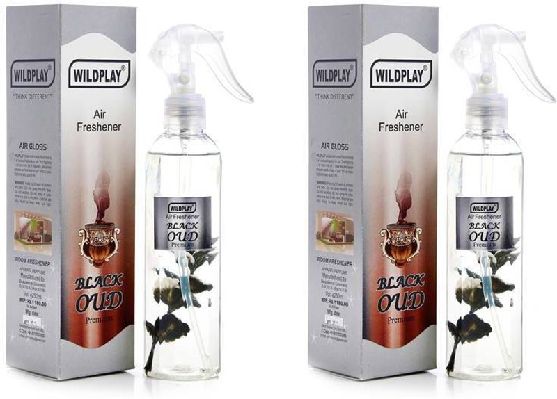 Wildplay black oud Car Freshener Spray fragrance 01(2 x 1 Units)