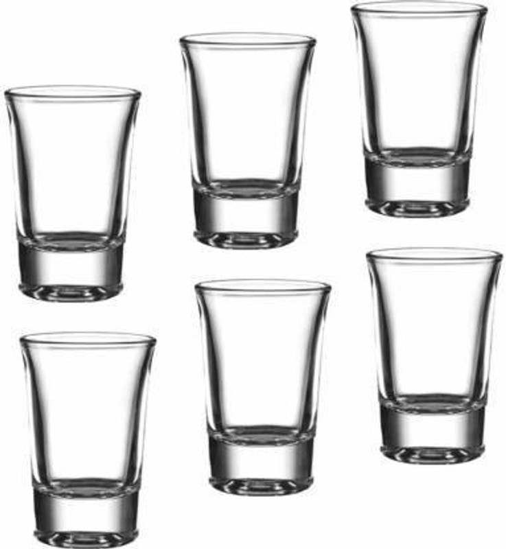 DULARIYA (Pack of 6) glass101 Glass Set Shot Glass(40 ml, Glass, Clear)