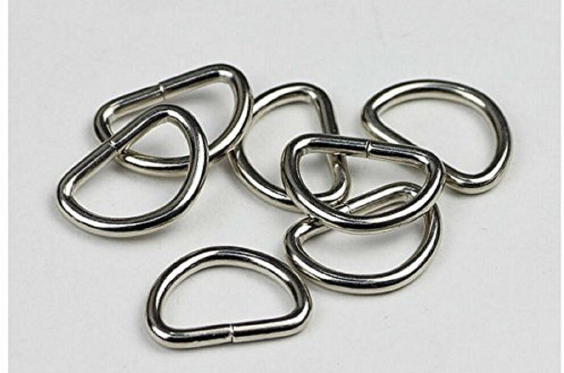 M Fabrics Handmade Un-welded ANTIQUE SILVER Metal D Rings Connect Buckle for Leather Bags Garment Clothes Needlework Luggage, Purse (25 mm/2.5 cms) -10 Pieces Helmet Buckle Clip