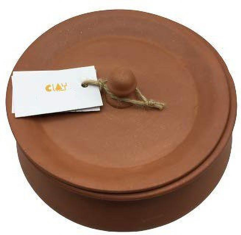 aluminium kadhai Pot 28 cm diameter 1 L capacity with Lid(Aluminium, Induction Bottom)