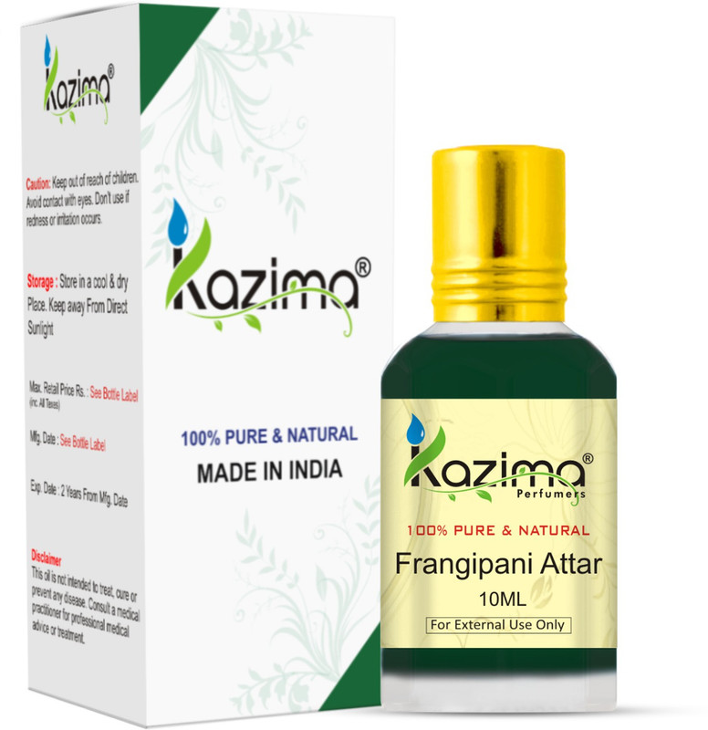 Kazima Frangipani Perfume For Unisex - Pure Natural (Non-Alcoholic) Floral Attar(Floral)