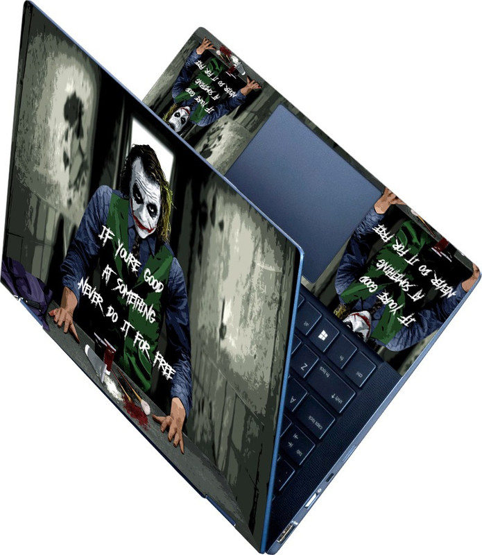 FineArts HD Printed Full Panel Laptop Skin Sticker Vinyl Fits Size Upto 15.6 inches No Residue, Bubble Free - Lenovo Blue Smoke Vinyl Laptop Skin Compatible for 15.6 inch(Theme: Illustrations)