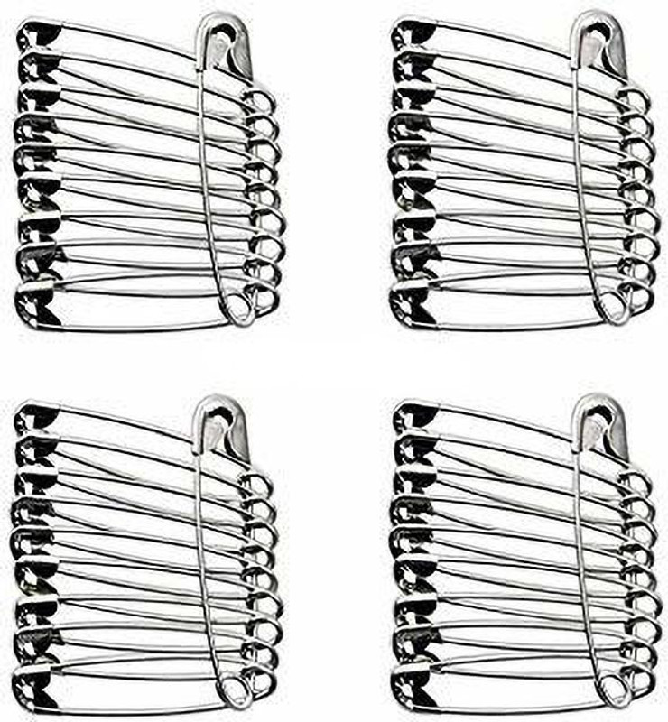 nawani Good Quality Large Safety Pins for Girls and Women Set of 48 Pic, Size 5.5/1 cm(Silver)