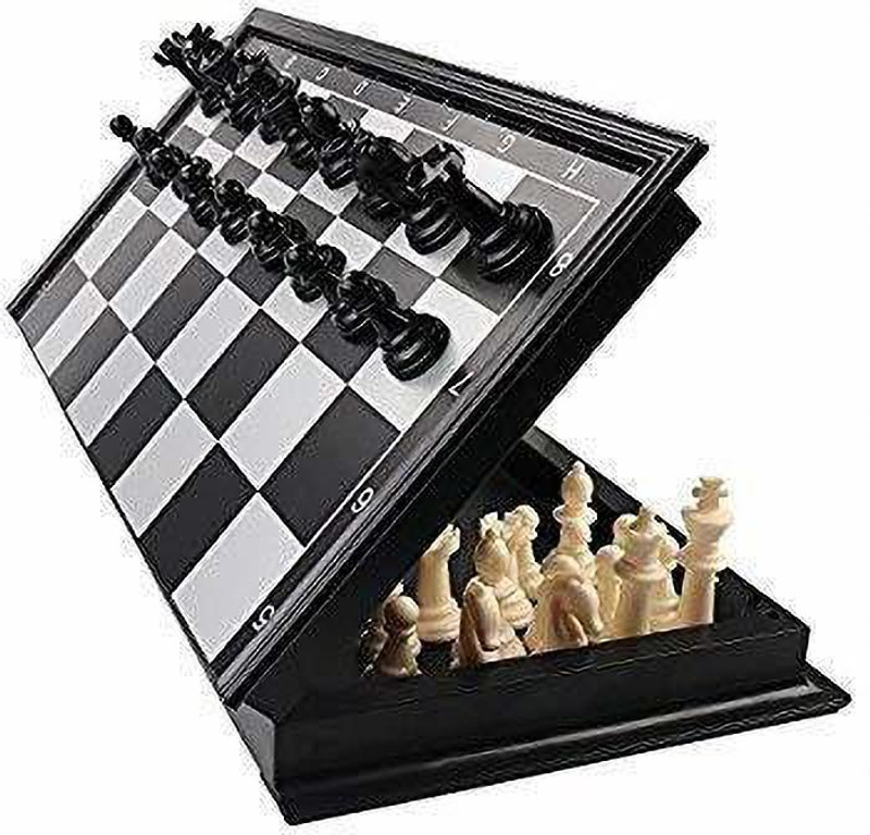 N K STAR Magnetic Chess Game Board Set with Folding Travel Portable Case, Toys for Kids 10X10X0.75 Inch Air Football Board Game
