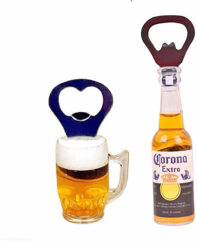 MODERNCOLLECTION Opener Fridge Magnet Beer Glass Shape(Design Will be Picked up at Random) Bottle Opener Fridge Magnet Beer Bottle Shape(Color Will... Bottle Opener