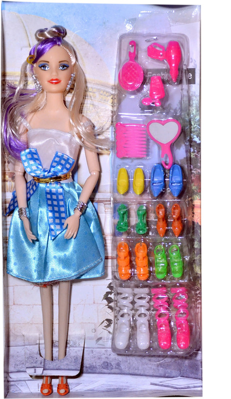 dtc Beautiful Foldable Doll Set @ Light Blue(Blue)