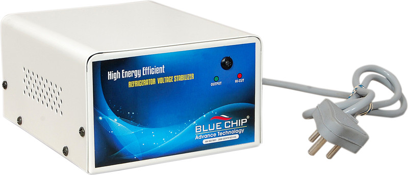 BLUECHIP Voltage Stabilizer for Refrigerator/Fridge - 130-280 V , 3.1 Amp | Compatible With Upto 400 litres , Wide Working Range , Heavy Body - 3 Years Warranty , Micro controller Card Voltage Stabilizer(Multicolor)