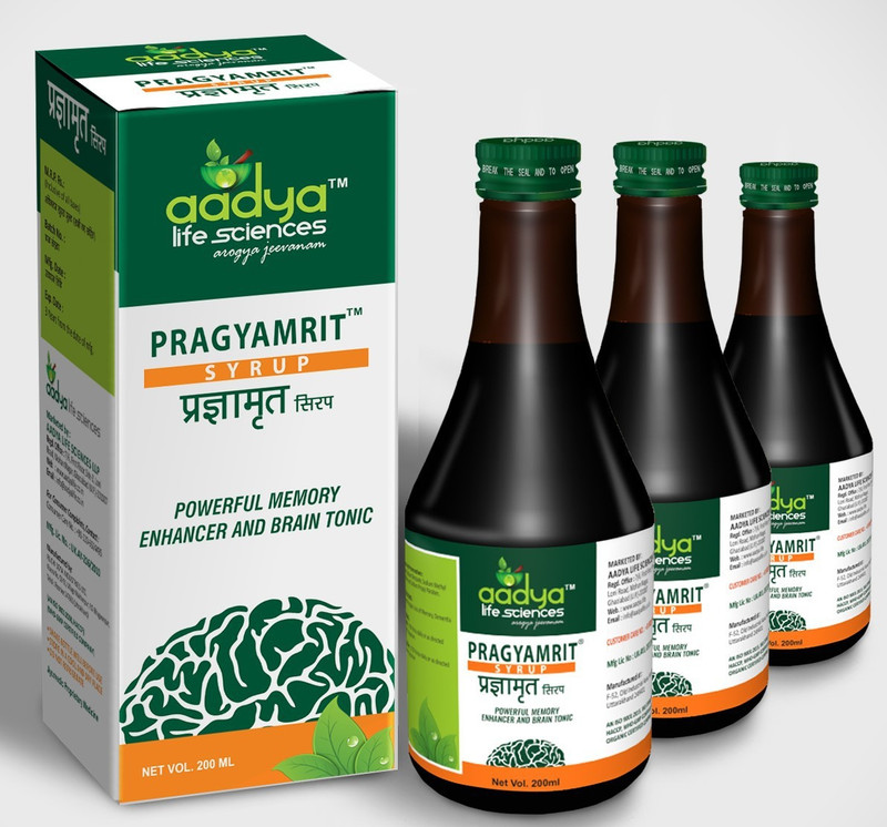 Aadya Life Pragyamrit Syrup,for Optimize Brain Performance and mental health(Pack of 3, 600 ml)