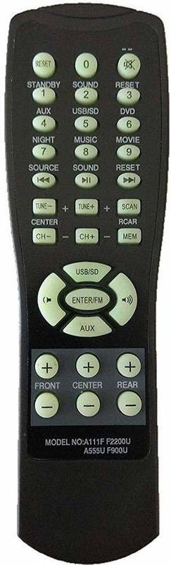 BhalTech A111F F2200U A555U F900U F & D Remote Controller(Black)