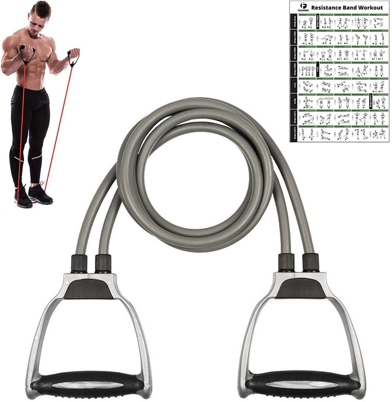 smile4u PACK OF 1 Home Gym Fitness Exercise DAS-4D=SK Strength Training Resistance Tube(Grey)