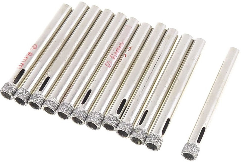 uptodateprouducts 12 Pcs 6mm Diamond Tool Drill Bit Granite Tile Glass Hole Saw Glass Drill Bit