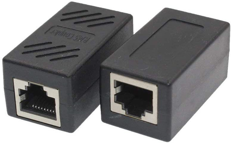 Techy-tech RJ45 Coupler in-Line Coupler Network LAN Cable Joiner Extender Adapter Ethernet Cable Join Extension Converter Female to Female Ethernet CAT5 CAT5e RJ45 8P8C Connector(Pack of 2) Wireless Ethernet Lan Adapter compatible with Windows(1200 Mbps)