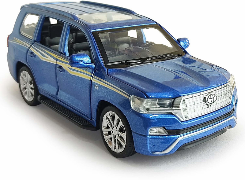 Galactic Simitation 1:32 Toyuta LAN Cruser Praudo Ally Metal Car Model Toy with Music,Light and Pull Back for Kids(Best for Gift)(4 Color Available 1 color send)(Multicolor)(Multicolor, Pack of: 1)