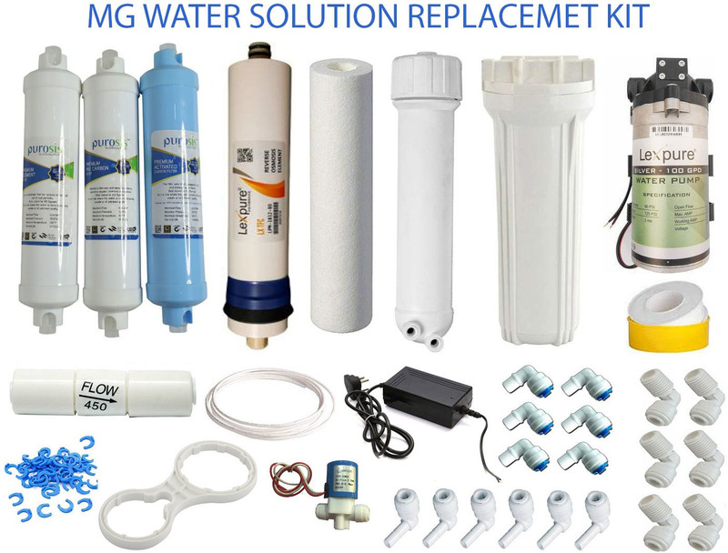MG WATER SOLUTION Pre Post Sediment Inline Lexpure Silver Water Pump Membrane Housing Bowl membrane FR-450 Spenner 3m Pipe Solid Filter Cartridge(0.5, Pack of 18)