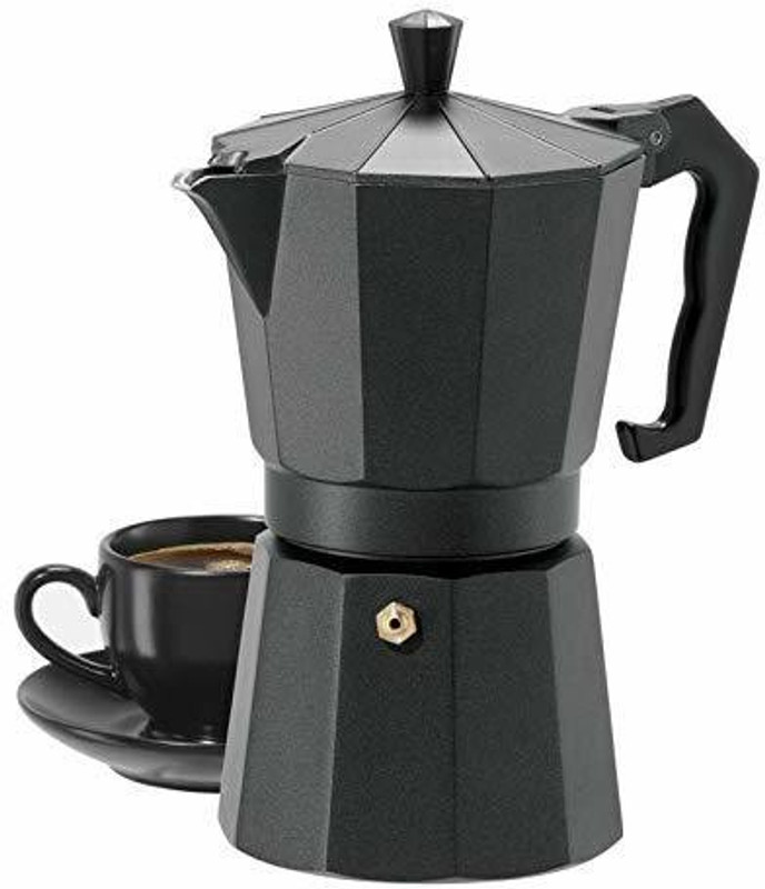 UK Enterprise Stovetop Espresso and Coffee Maker, Moka Pot for 9 Cups Coffee Maker(Black)