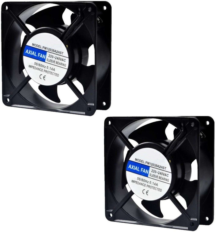 BALRAMA 2pc 4" AC Fan 4 Inch Panel Axial Cooling Fan Electrical Motor Industrial Exhaust Cooling Fan Cabinet Cooler(Black)