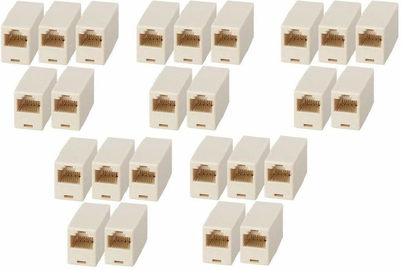 Techy-tech RJ45 Cat5e Straight Network Cable Ethernet LAN Coupler Joiner Female to Female Connector 25 Pieces Wireless Ethernet Lan Adapter compatible with Windows(1200 Mbps)