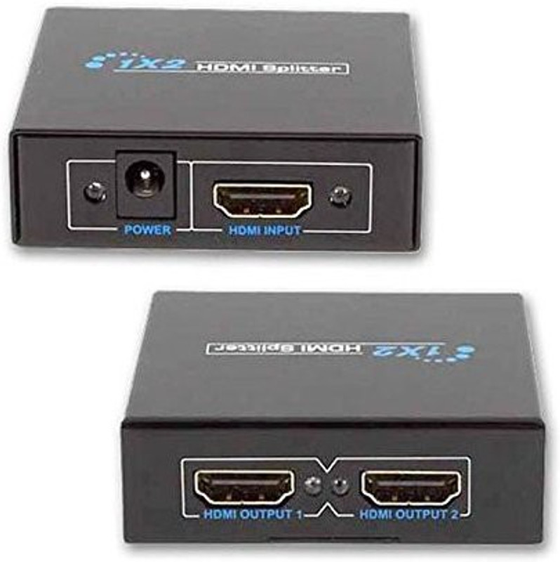 Hybite 1x2 HDMI Splitter 2 Ports, HDMI Splitter 1 in 2 Out, Supports 3D 4K x 2K 30HZ Full HD 1080P, Support Four TVs or Multi Monitor Adapter at Same Time- Media Streaming Device(Black)