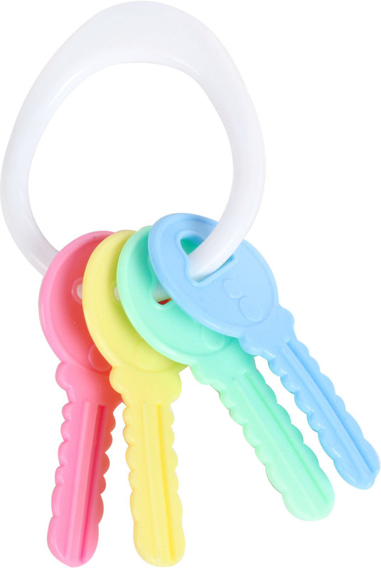 GREST BPA Free Non Toxic 4 Key Teether For New Born Babies Multicolor Set of 4 Teether(Multicolor)
