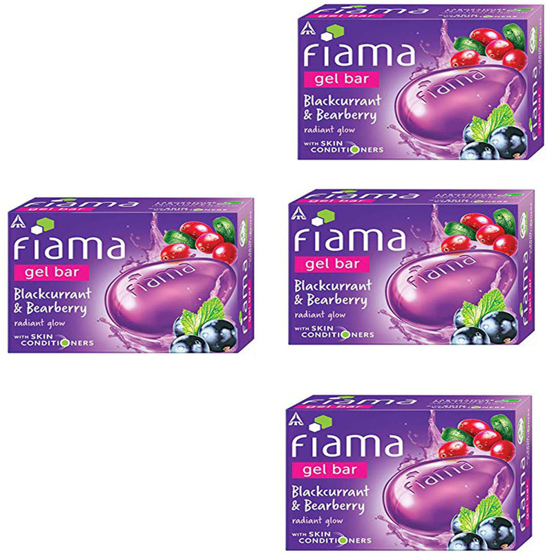 FIAMA Gel Bar Blackcurrant and Barberry Soap Each 125 gm(4 x 125 g)