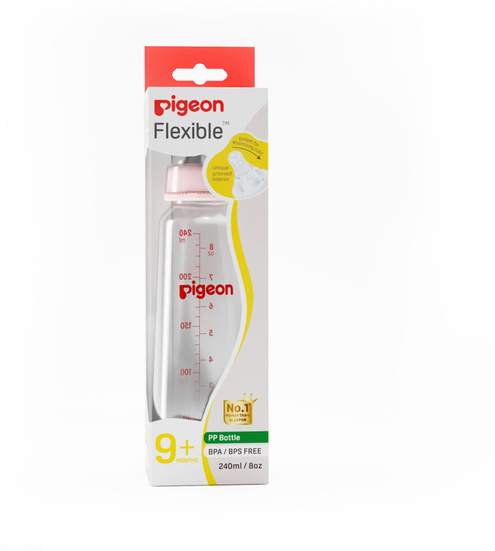 Pigeon Feeding Bottle 240ml 9m+ Nipple - 240 ml(Pink)