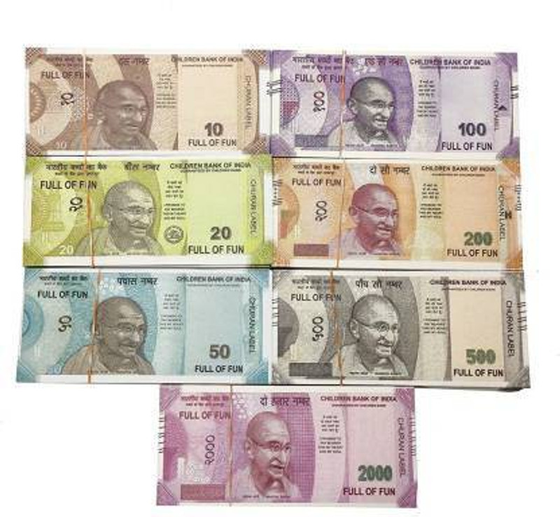 mayureshcollection indan fake currency /dummy note (each note 50ps)50-500-200-2000-10-20-100 Notes Money Gag Toy (Multicolor) Dummy Currency 350 Note for Kids Gag Toy Prank Money Toy Gag Toy