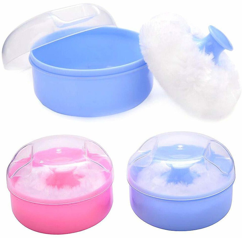 SIYAA Baby Powder Puff Box Case, Blue(Multicolor)