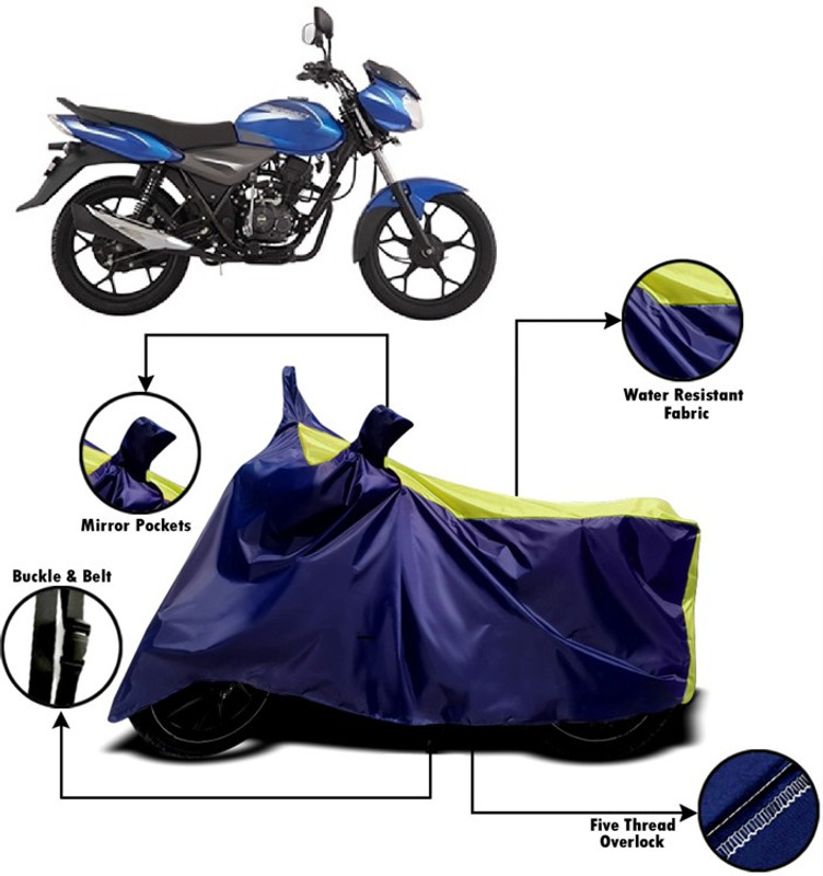 PVSTAR Two Wheeler Cover for Bajaj(Discover 110, Yellow, Blue)