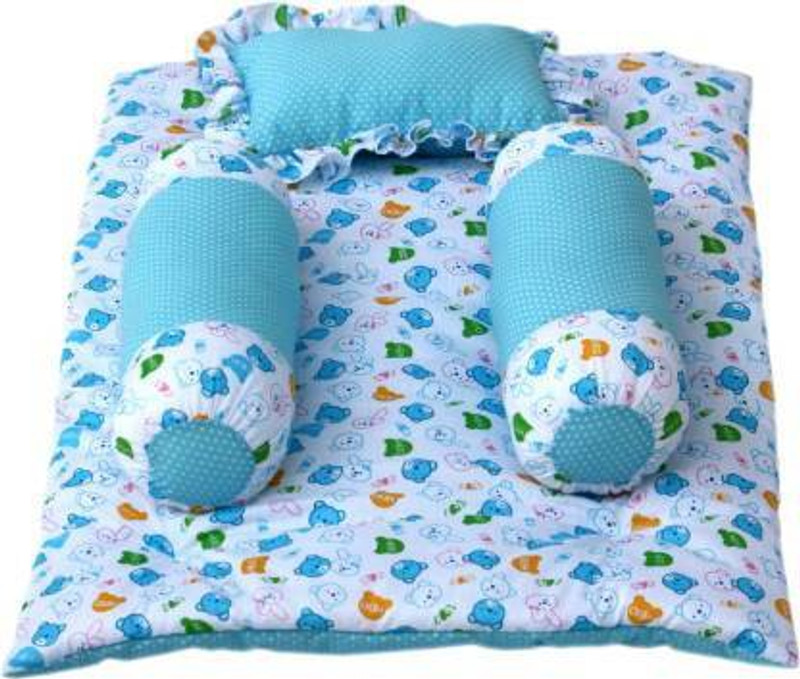 Dolphin52 TBBLUE BABY BED WITH PILLOW BORN BABY BOOSTER BED(Fabric, Multicolor)