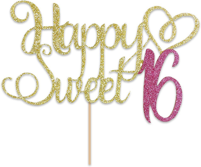Festiko Happy 60th Cake Topper(Gold Pack of 1)