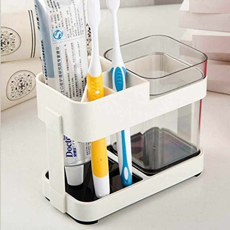 Atirap 1 Cup Toothbrush Toothpaste Stand Holder Bathroom Storage Organizer Plastic Toothbrush Holder
