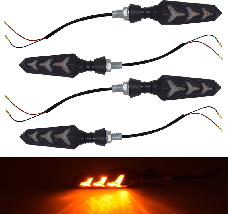 Ramanta Front, Rear LED Indicator Light for Universal For Bike, Bullet, Yamaha, KTM Universal For Bike, Duke 190(Amber)