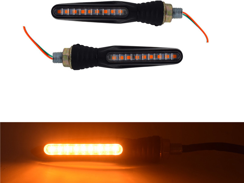 Ramanta Front, Rear LED Indicator Light for Universal For Bike, Royal Enfield Universal For Bike, Classic Desert Storm(Amber)