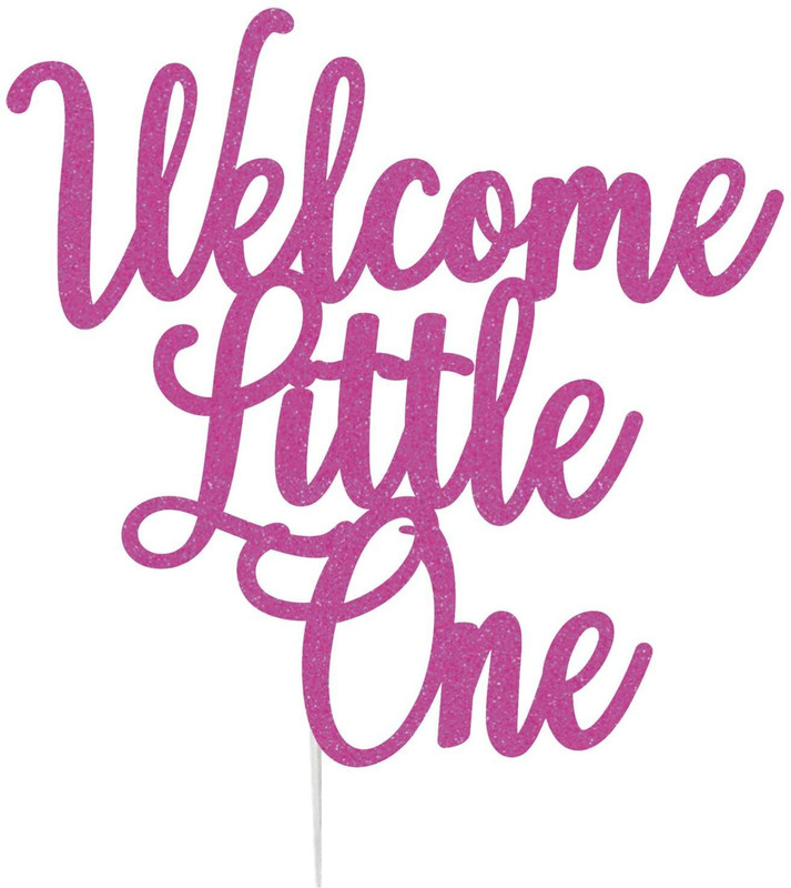 Festiko Welcome Little One Cake Topper(Hot Pink Pack of 1)
