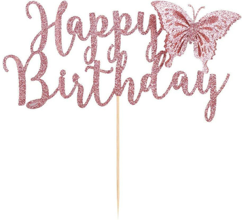 Festiko Happy 1/2 Birthday, 6 Month Celebration Cake Topper(Rose Gold Pack of 1)