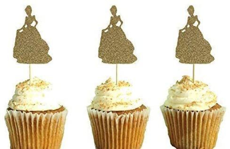 Festiko Kitty Cat Cupcake Topper(Gold Pack of 6)
