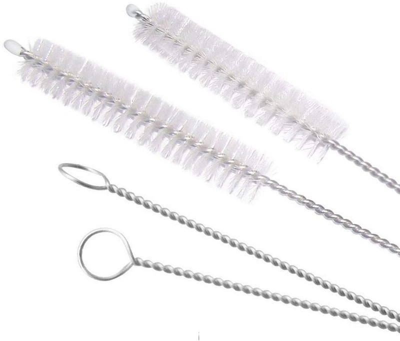 Qweezer 4 Pcs Baby Straw Cleaning Long Brush | Sliver-White Pack of 4(Silver, White)